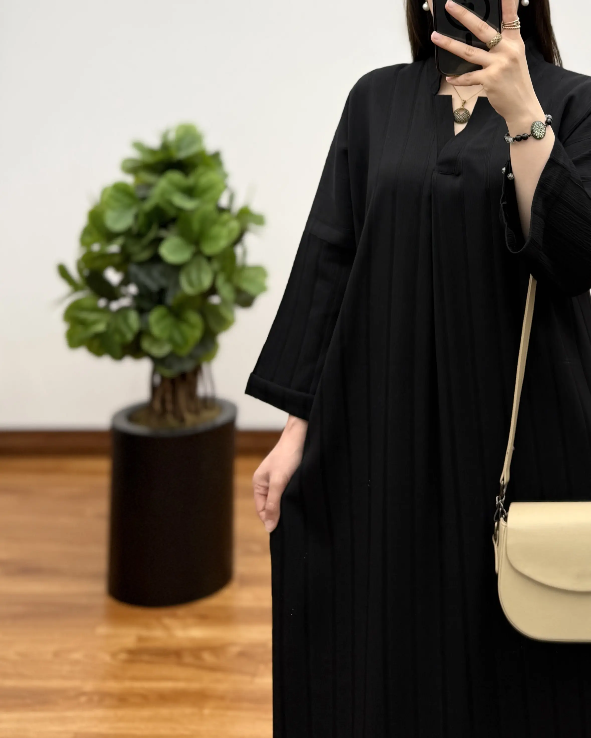 کفتان زنانه بلند مدل یقه کوبایی